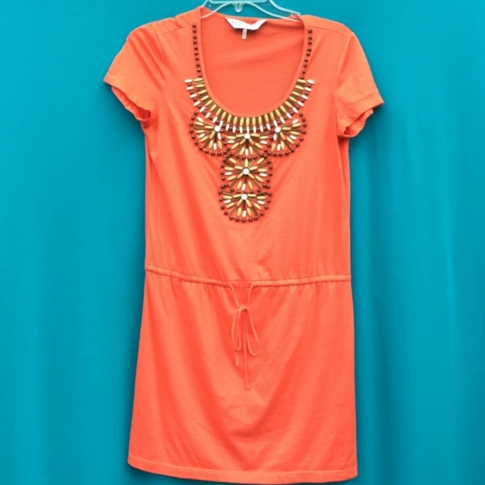 Trina Turk Orange Beaded Dress/Coverup